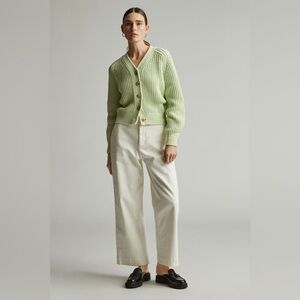 Everlane texture cotton cardigan seafoam green XS